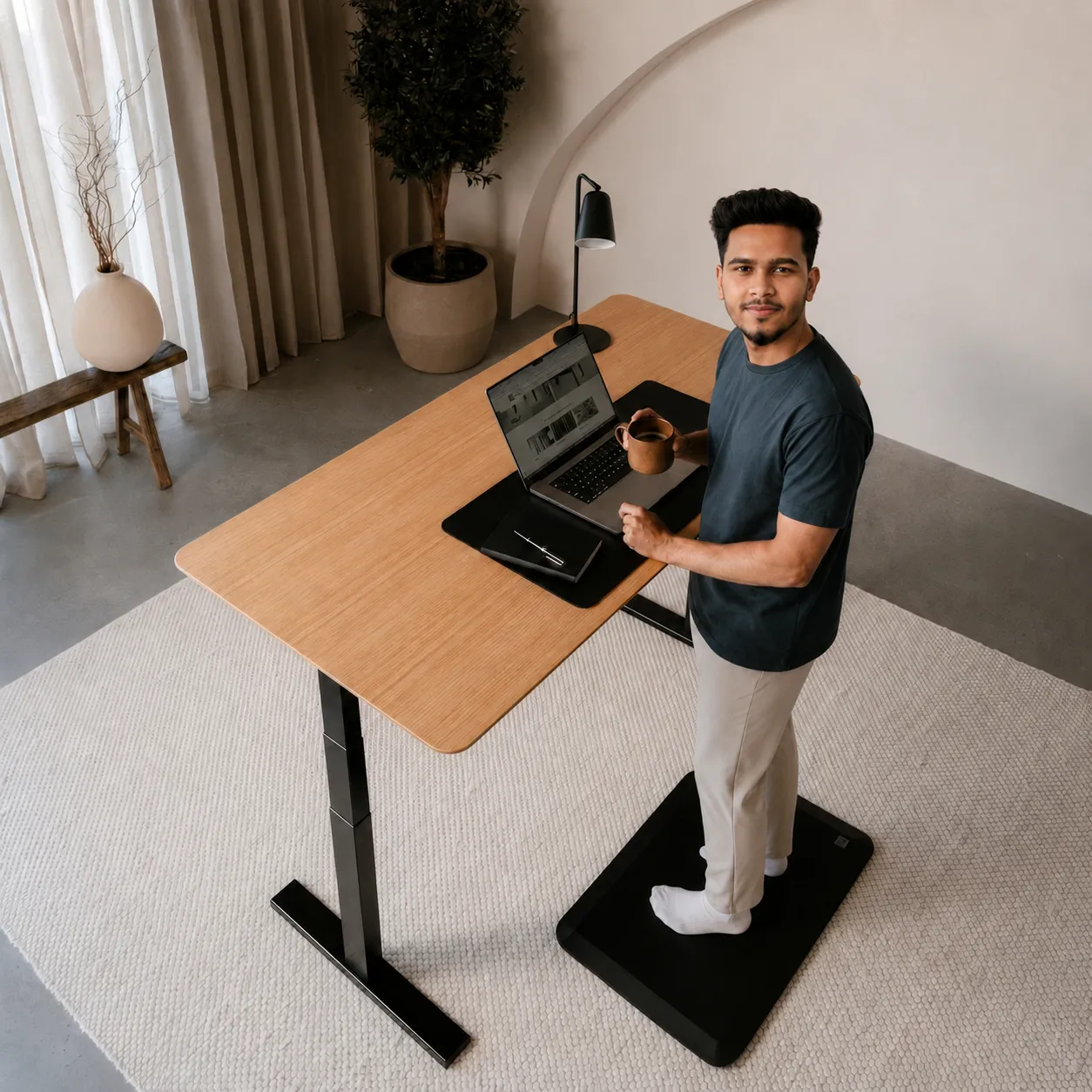 Md. Raihan Hossain at his standing desk